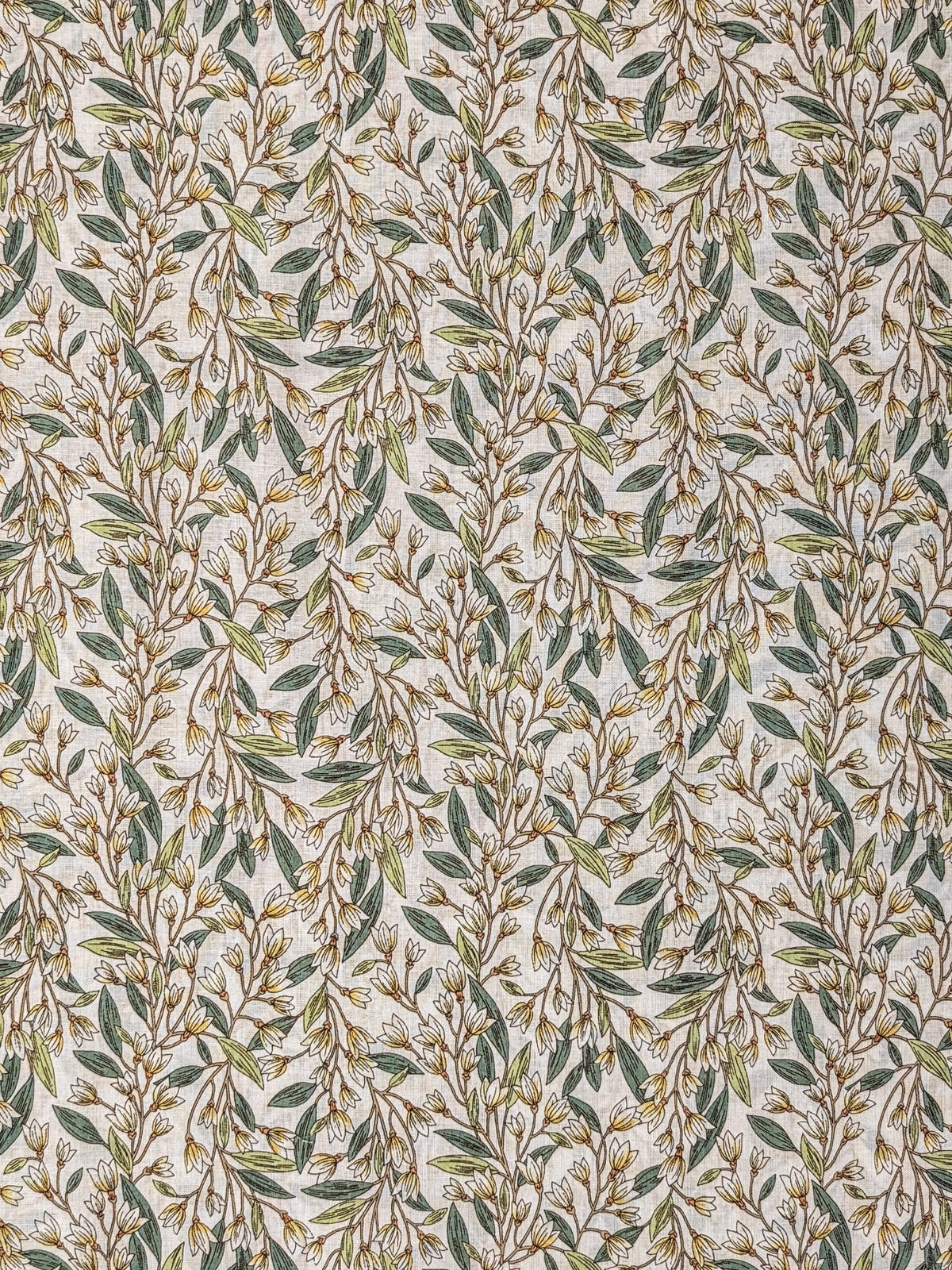 Hokkoh - Trailing Lilies Cotton Lawn Fabric - Beige