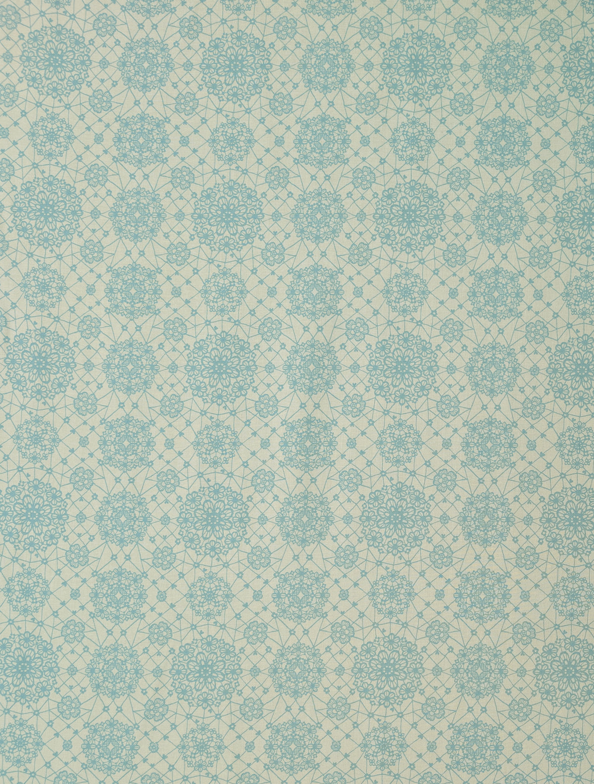 Yuwa - Floral Lace Print Cotton Sheeting Fabric - Teal