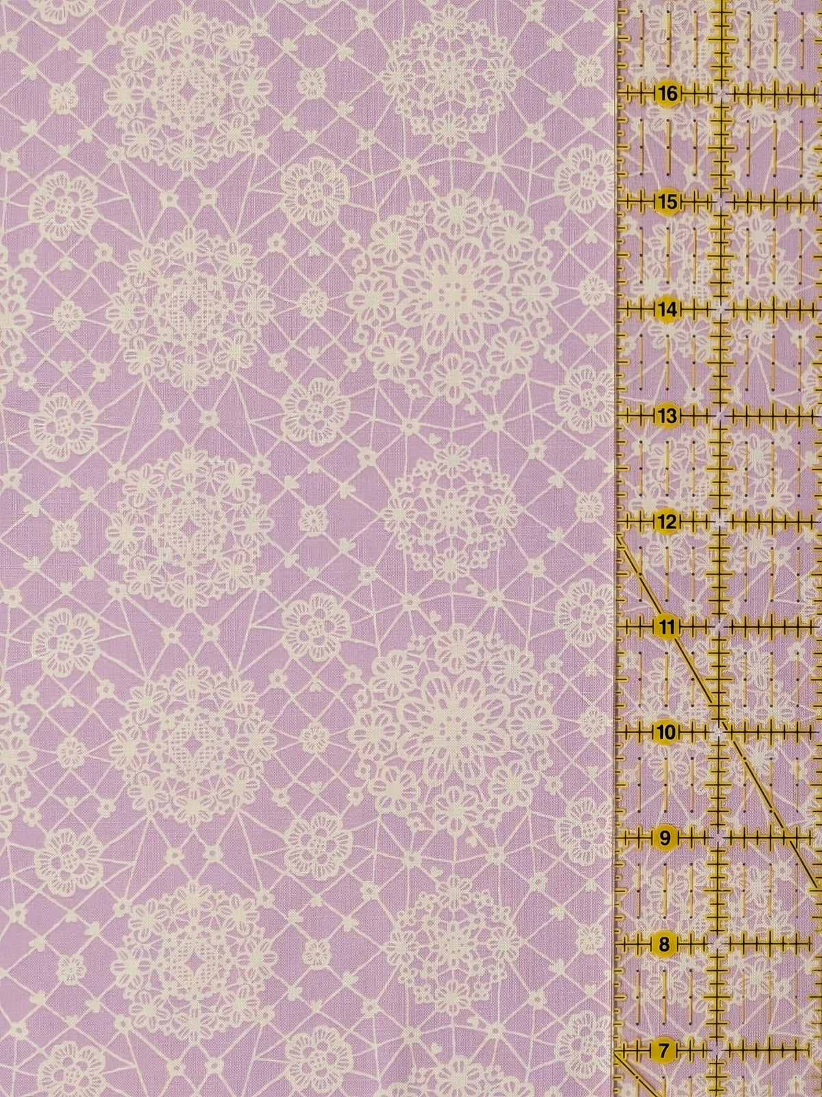 Yuwa - Floral Lace Print Cotton Sheeting Fabric - Lavender