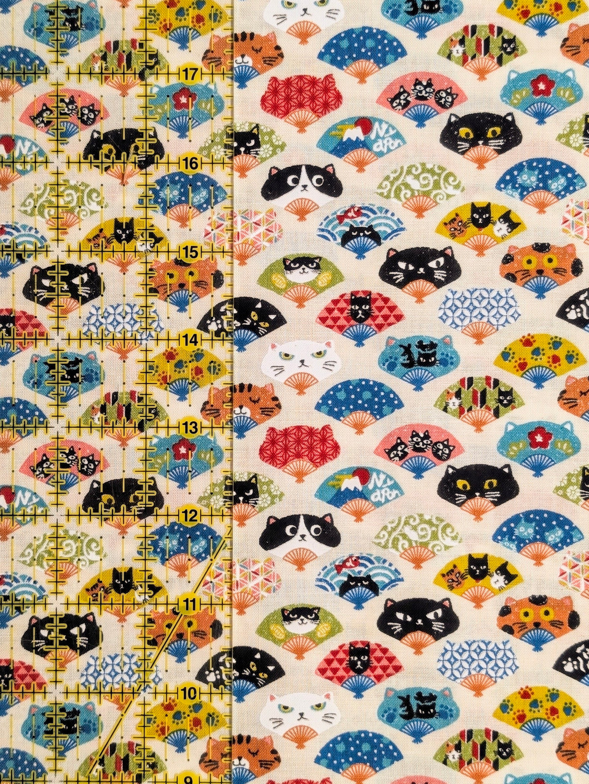 CoCo - Neko Fans Cotton Shirting Fabric - Beige REMNANT