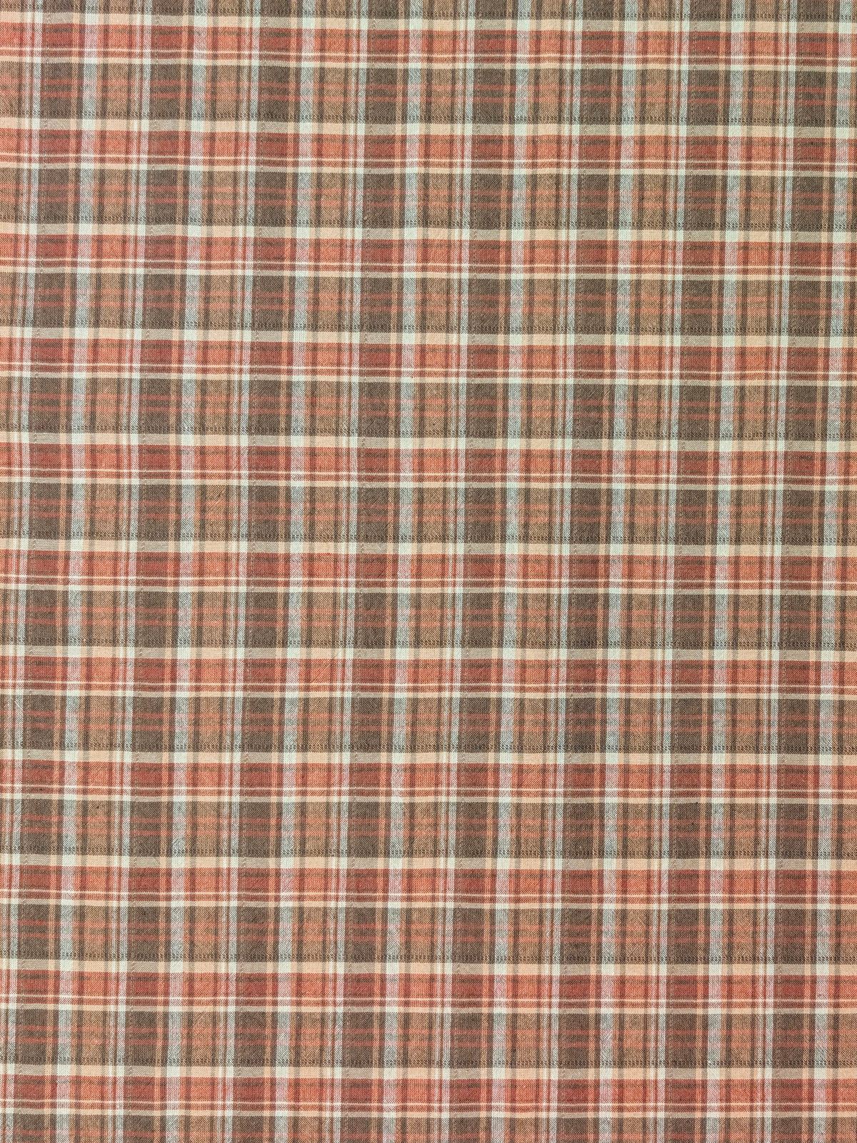 Textile Pantry - Madras Plaid Yarn Dyed Cotton Fabric - Brown & Red