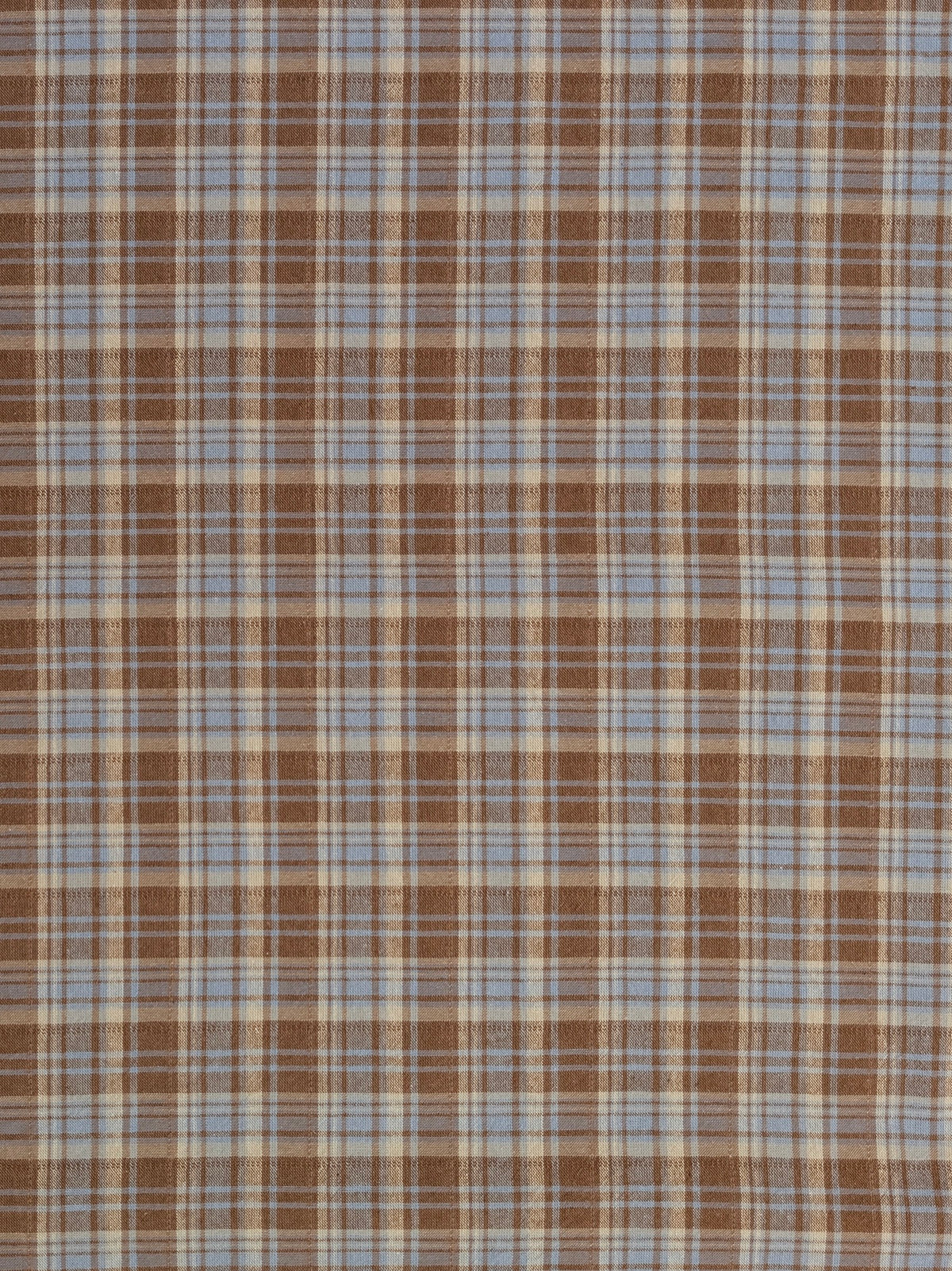 Textile Pantry - Madras Plaid Yarn Dyed Cotton Fabric - Brown & Blue