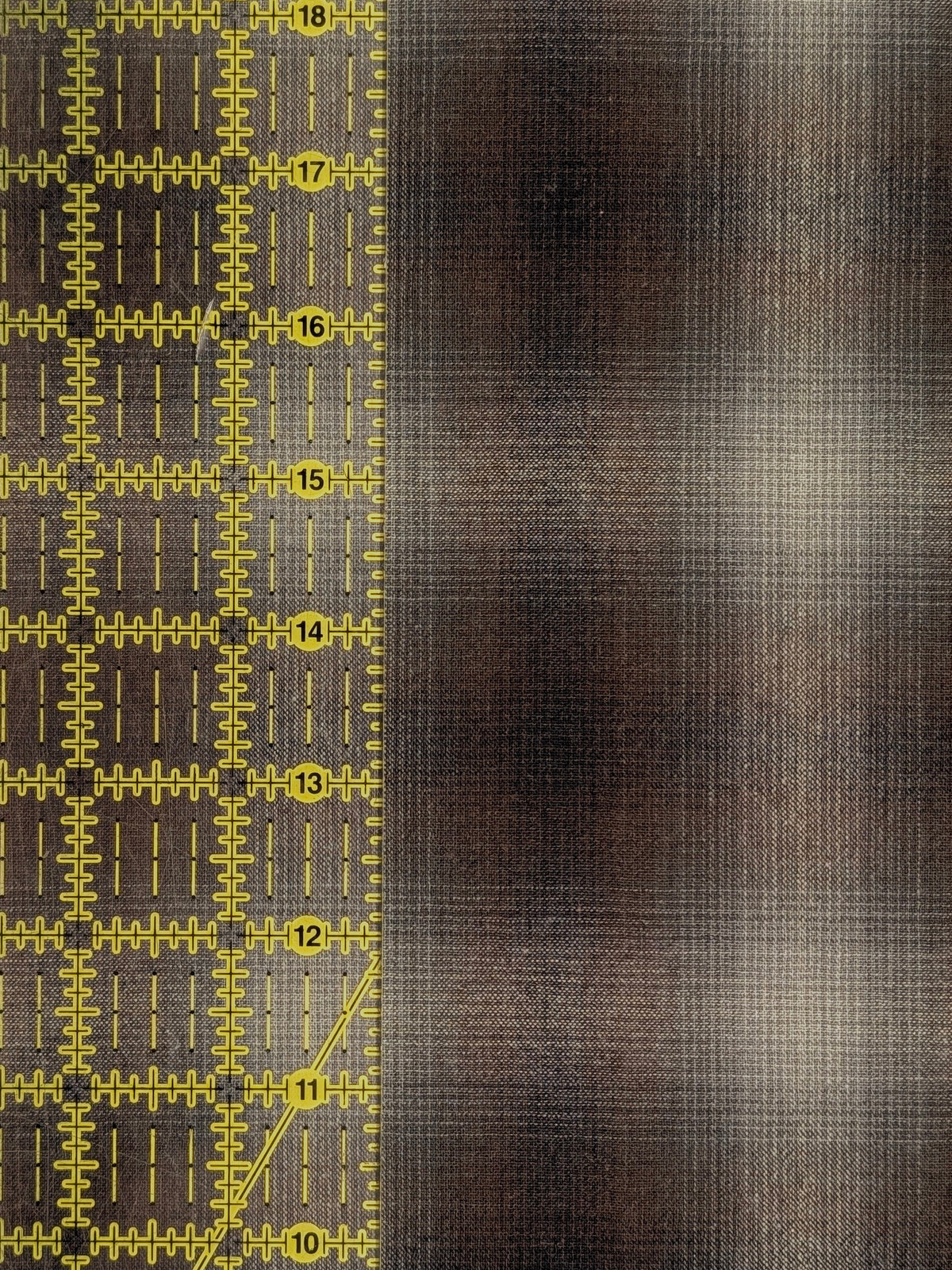 Handworks - Giant Windowpane Plaid Yarn Dyed Cotton Fabric - Brown & Black