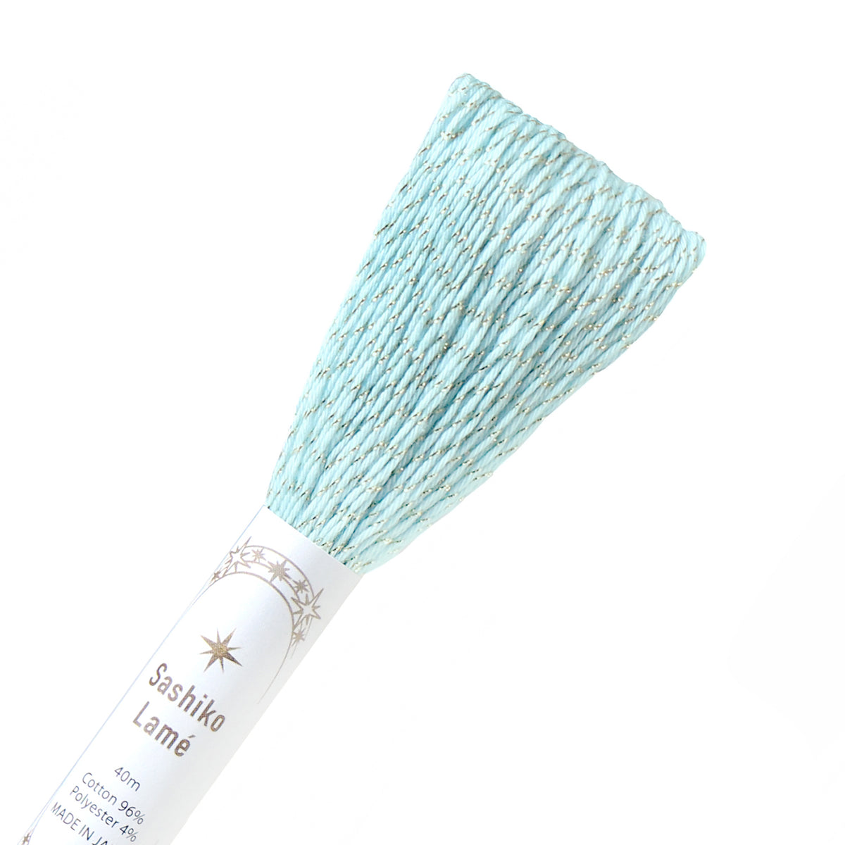 Olympus - Sashiko Lamé Metallic Thread 40m Skein - Pastel Blue & Gold
