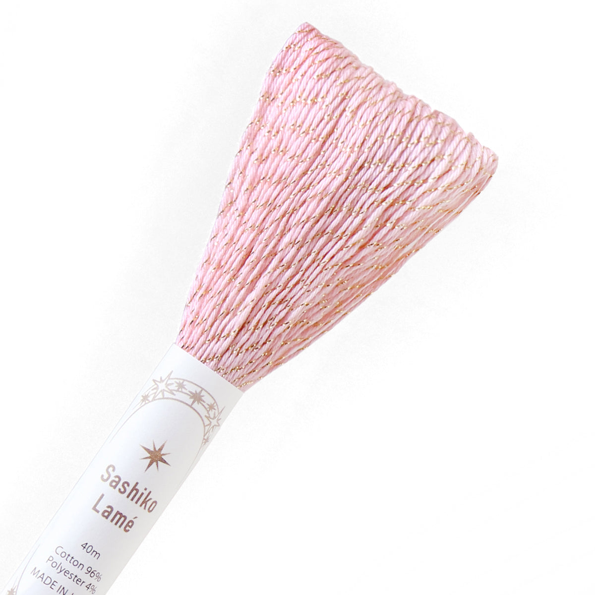 Olympus - Sashiko Lamé Metallic Thread 40m Skein - Pink & Gold
