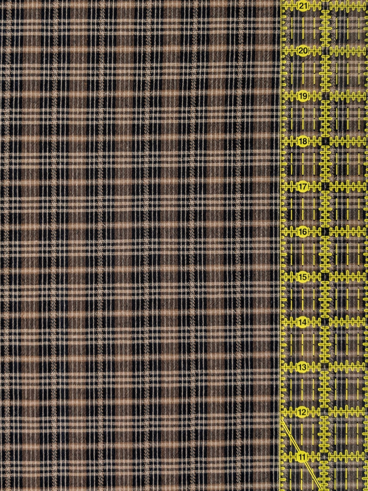 Textile Pantry - Check Plaid Yarn Dyed Cotton Fabric - Brown