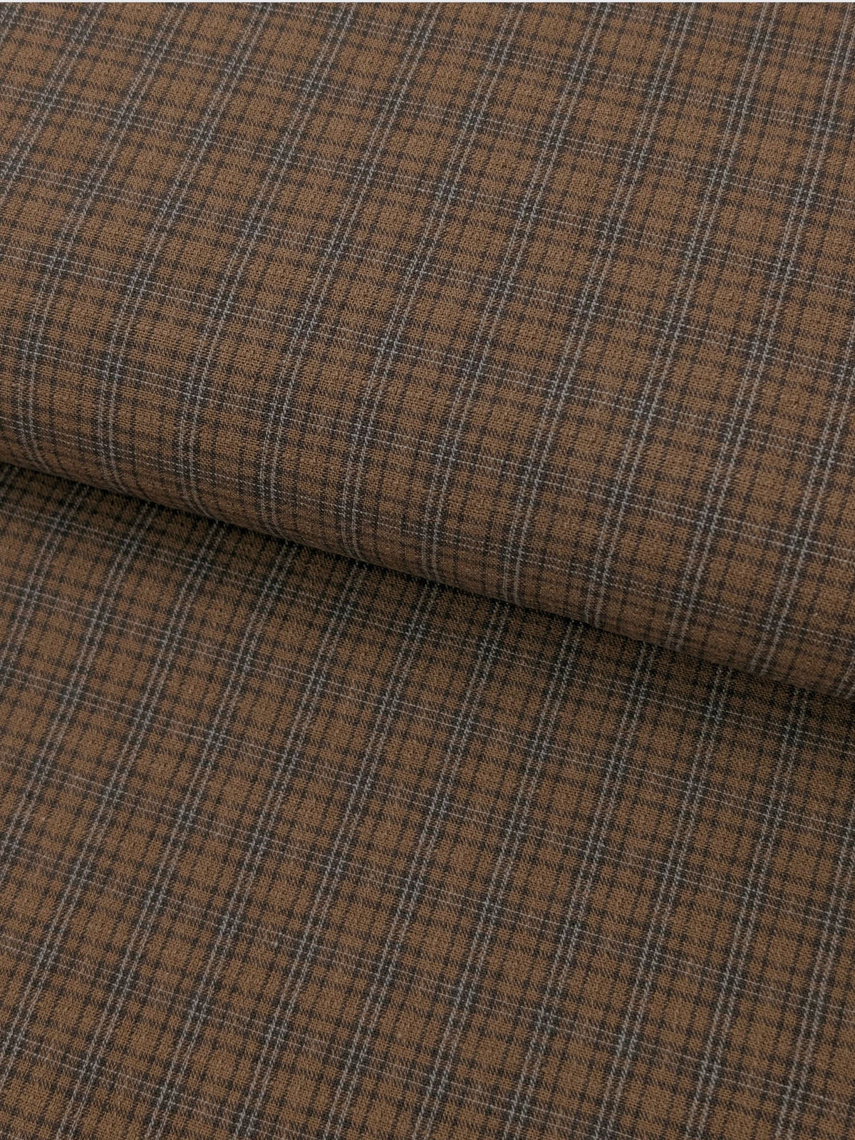 Textile Pantry - Check Plaid Yarn Dyed Cotton Fabric - Brown