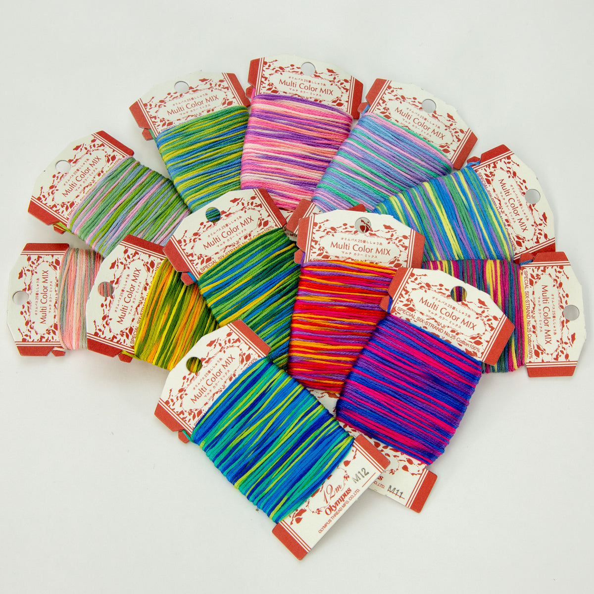 Olympus - Multi Color Mix No.25 Cotton Embroidery Floss 12m Card - M1 Pink Teal