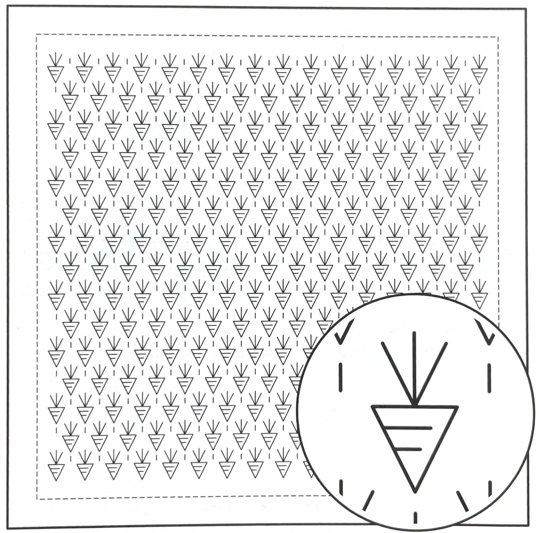 Olympus - Carrot Cotton Hana-Fukin Sashiko Sampler Cloth - White