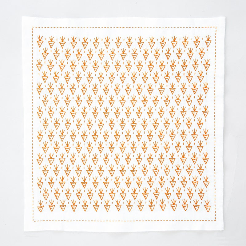 Olympus - Carrot Cotton Hana-Fukin Sashiko Sampler Cloth - White