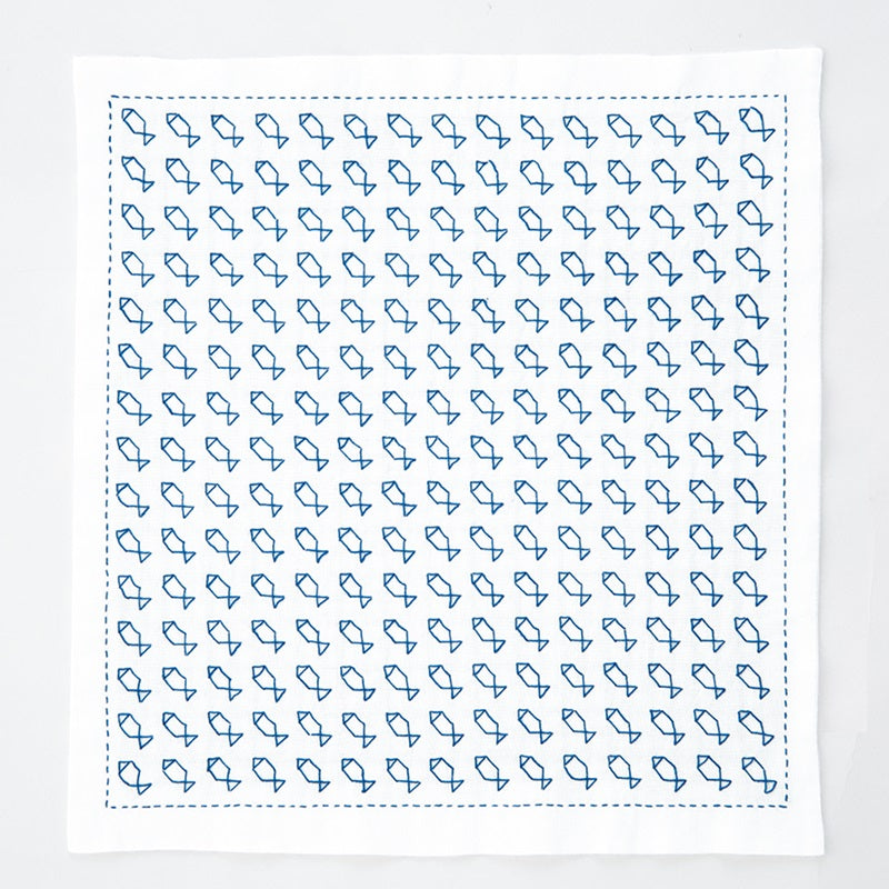 Olympus - Fish Cotton Hana-Fukin Sashiko Sampler Cloth - White
