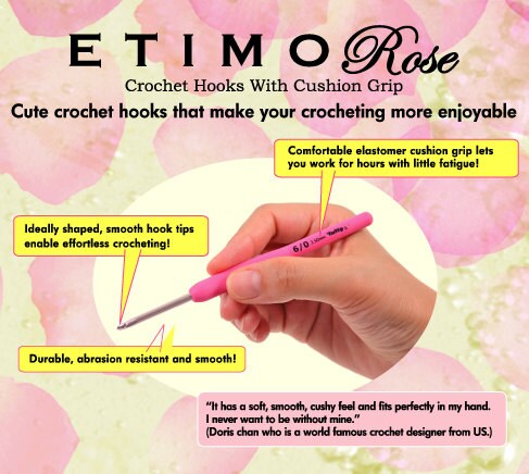 Tulip - Large Hooks Set "Etimo" Rose Cushion Grip Crochet Hooks - Pink