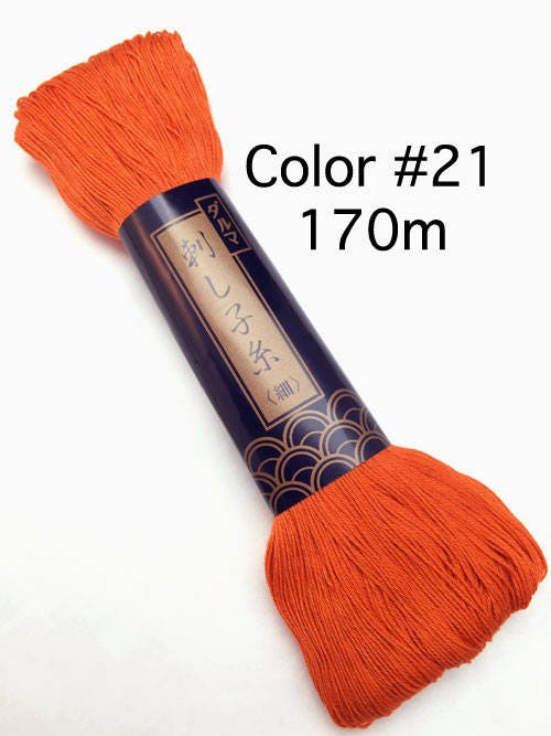 Yokota - Cotton Sashiko Thread 170m Skein - #21 Pumpkin Orange