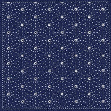 Yokota - Asanoha Cotton Sashiko Fukin Sampler Cloth - Navy