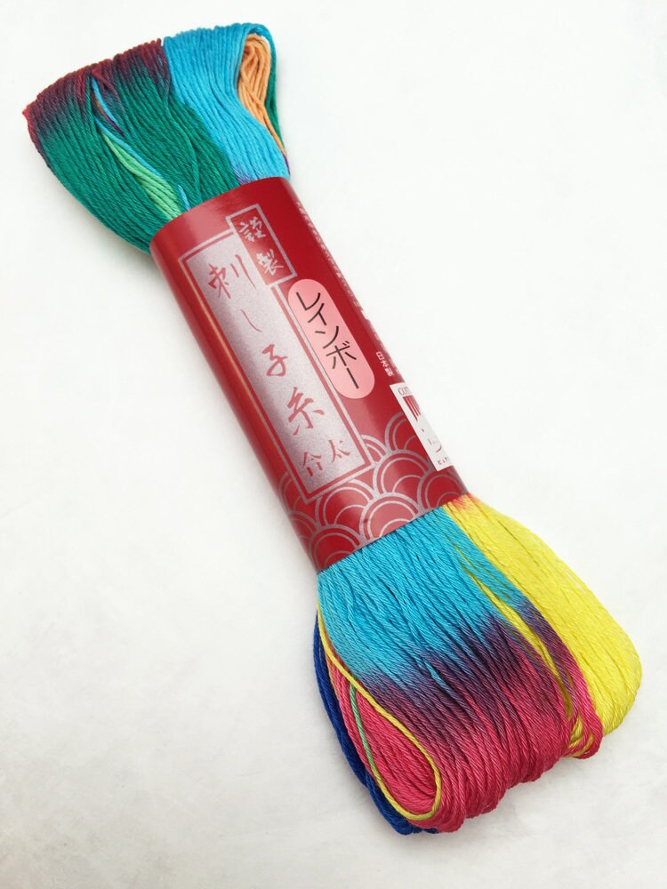 Yokota - Cotton Sashiko Thread 100m/40m Skein - #101 Variegated Rainbow