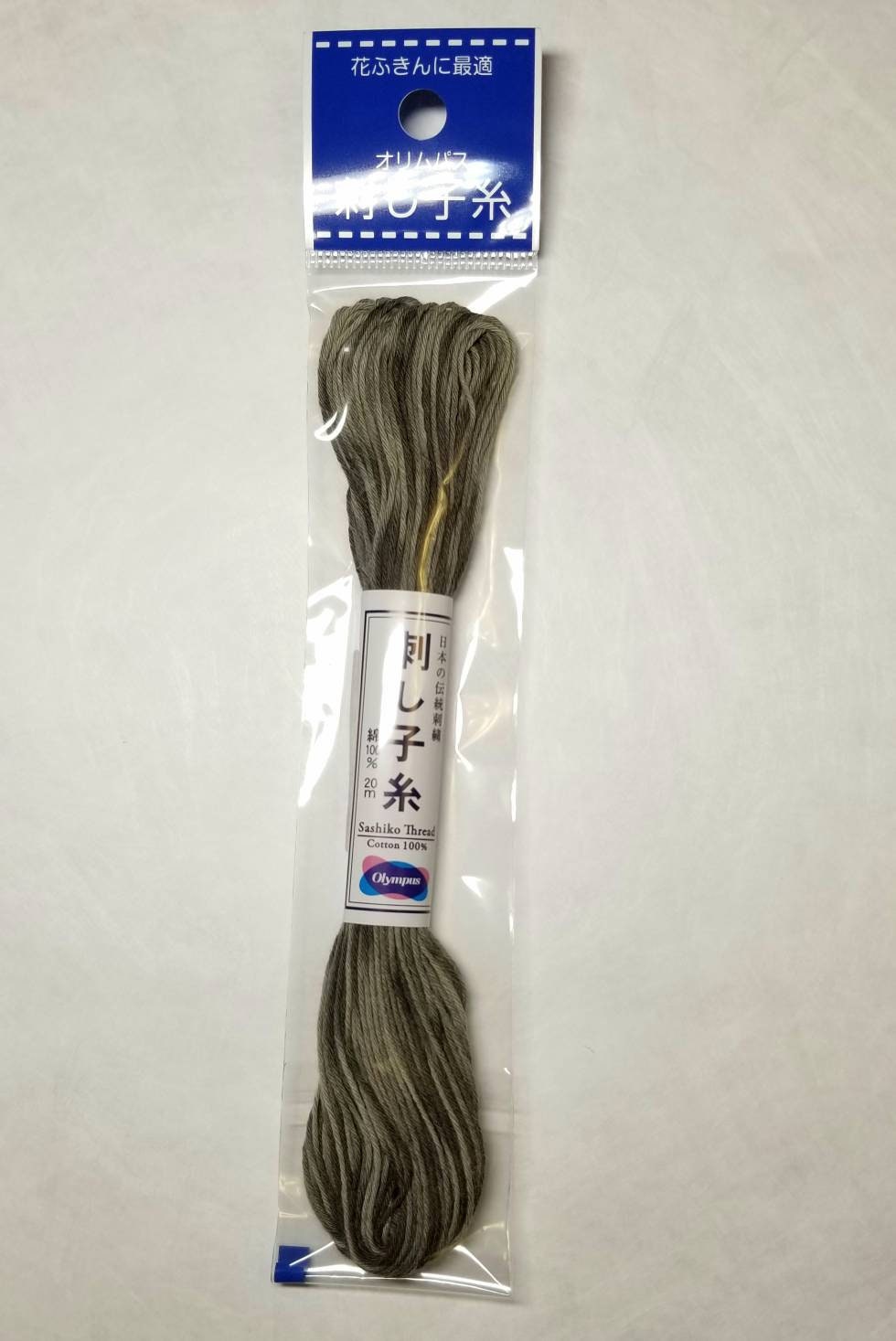 Olympus - Cotton Sashiko Thread 20m Skein - Color #96 Variegated Storm Cloud Gray