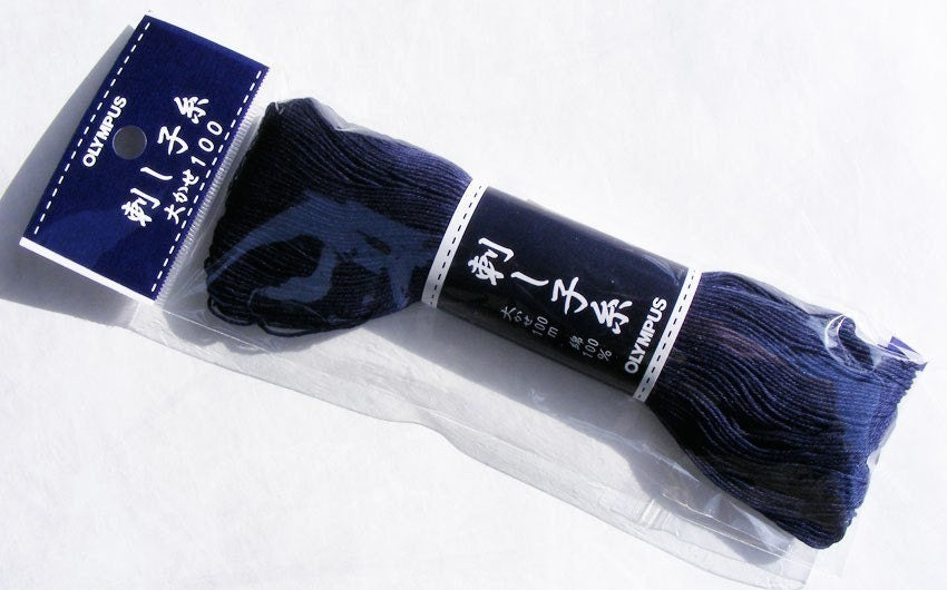 Olympus - Cotton Sashiko Thread 100m Skein - Color #103 Indigo Navy Blue