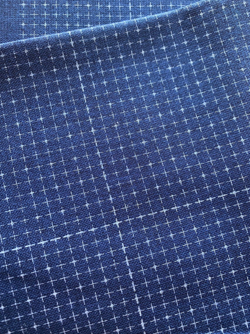 Daruma - Cotton Sashiko Grid Cloth - Navy