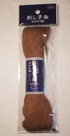Olympus - Cotton Sashiko Thread 100m Skein - Color #114 Brown