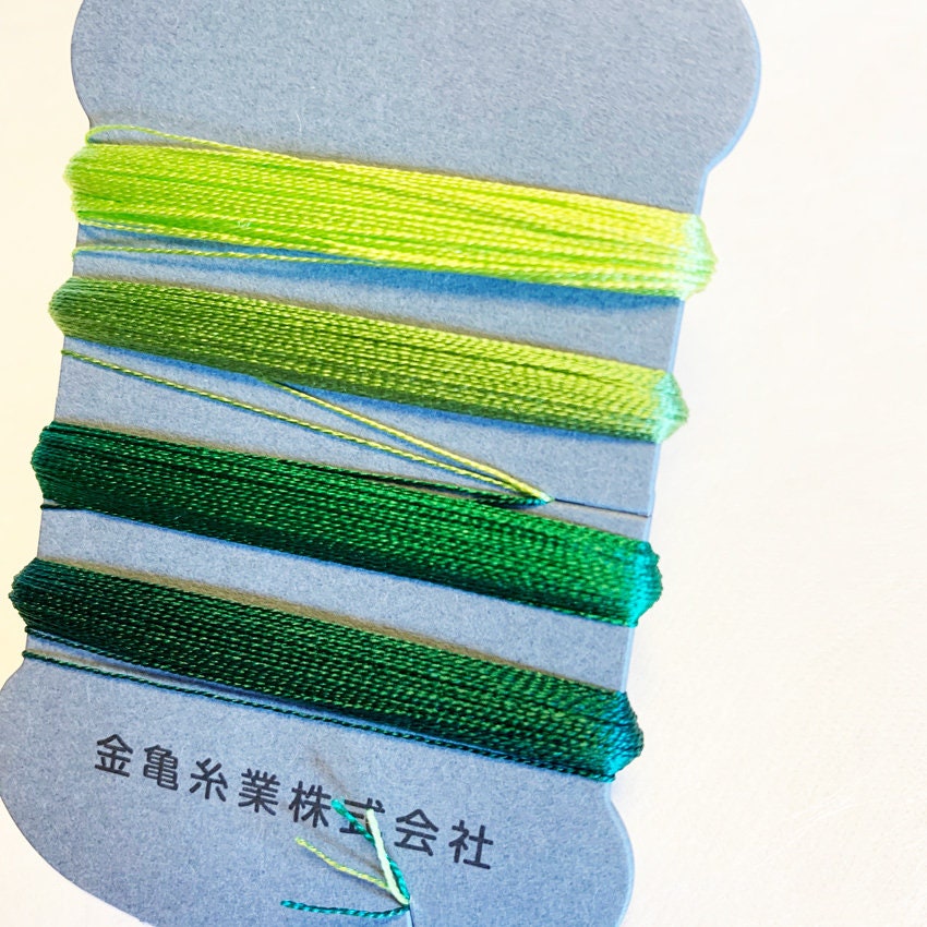 Kinkame - Silk Thread 4 Color Assortment - #7 Grass (Green)