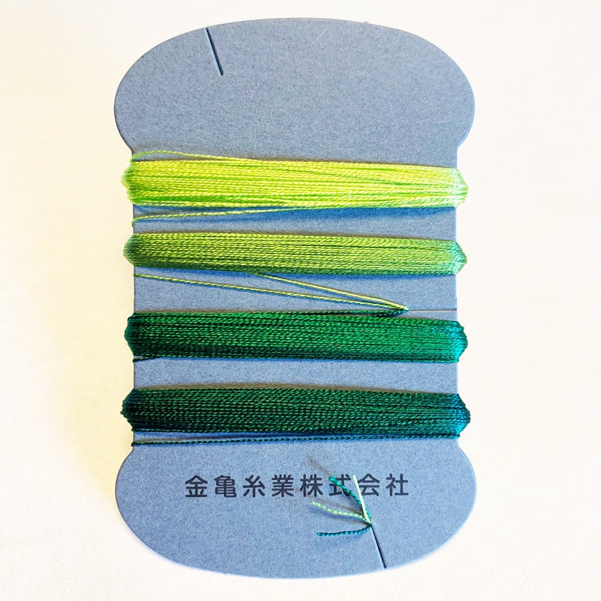 Kinkame - Silk Thread 4 Color Assortment - #7 Grass (Green)