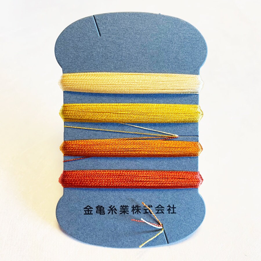 Kinkame - Silk Thread 4 Color Assortment - #2 Sunset (Orange, Yellow, Tawny, Rust)