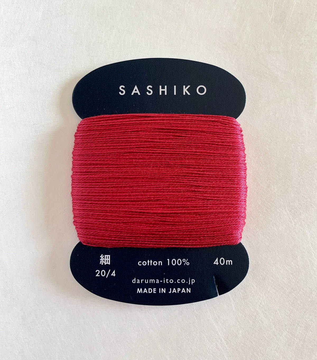 Daruma - Cotton Sashiko Thread 40m Card 20/4 - #221 Akane Red