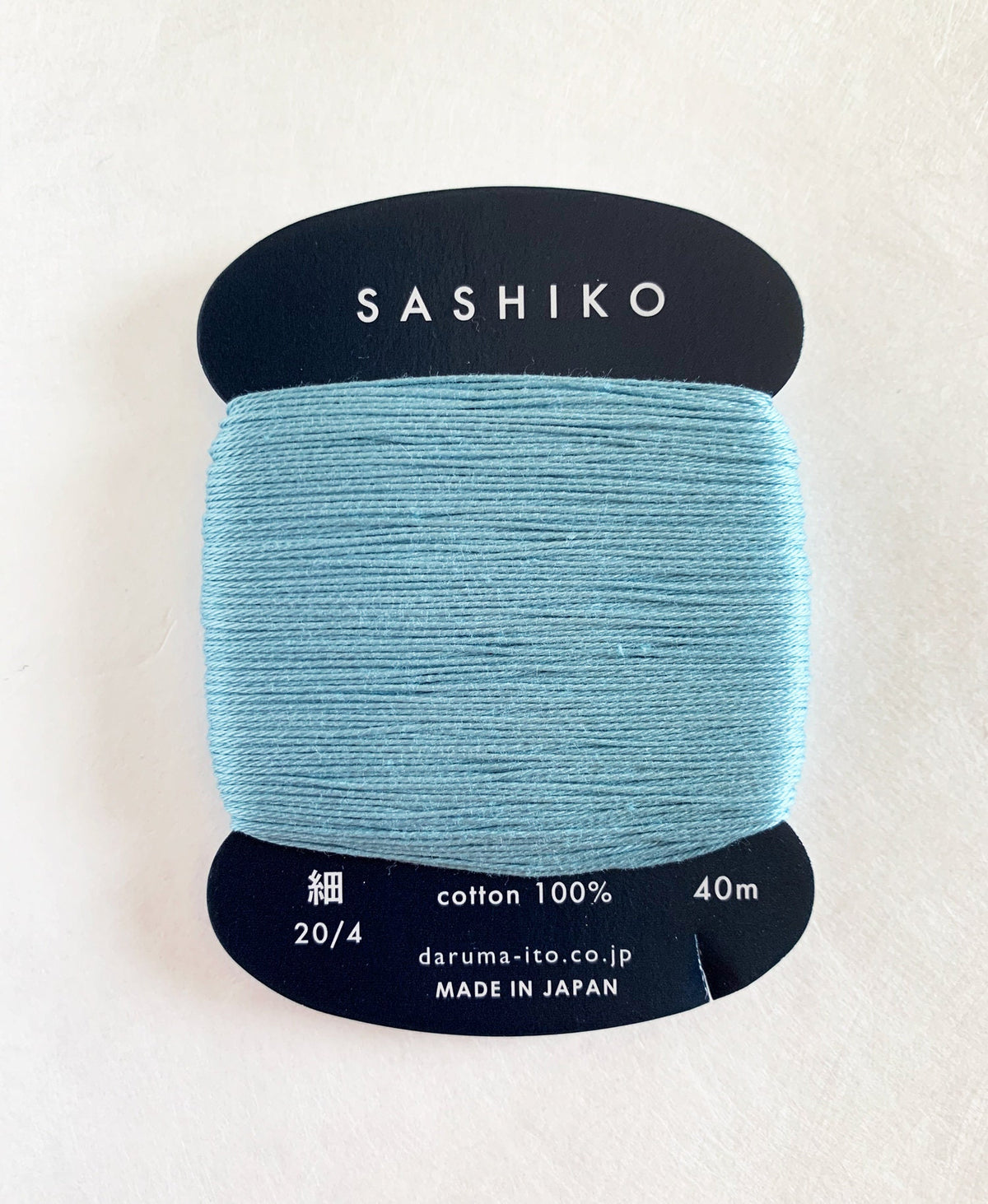 Daruma - Cotton Sashiko Thread 40m Card 20/4 - #226 Mizuiro Water Color Blue