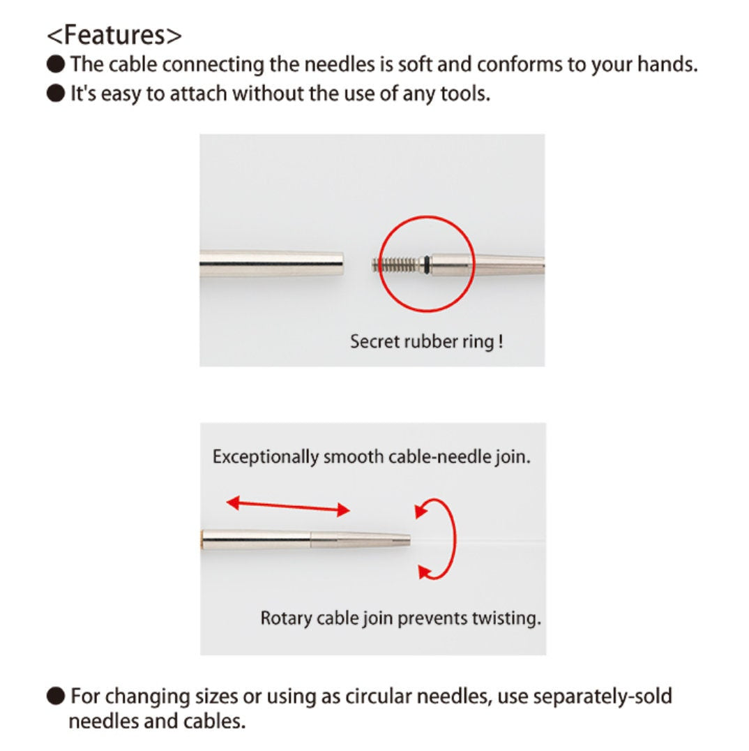 Tulip - CarryS Cables for Fine Gauge Interchangeable Knitting Needle Set - Bamboo