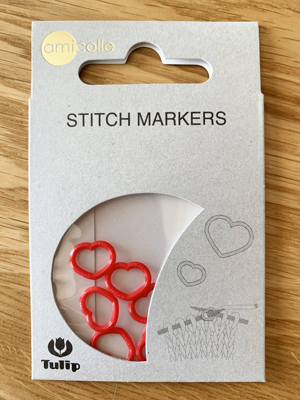 Tulip - Medium "Heart" Stitch Markers Amicolle Knitting Accessories