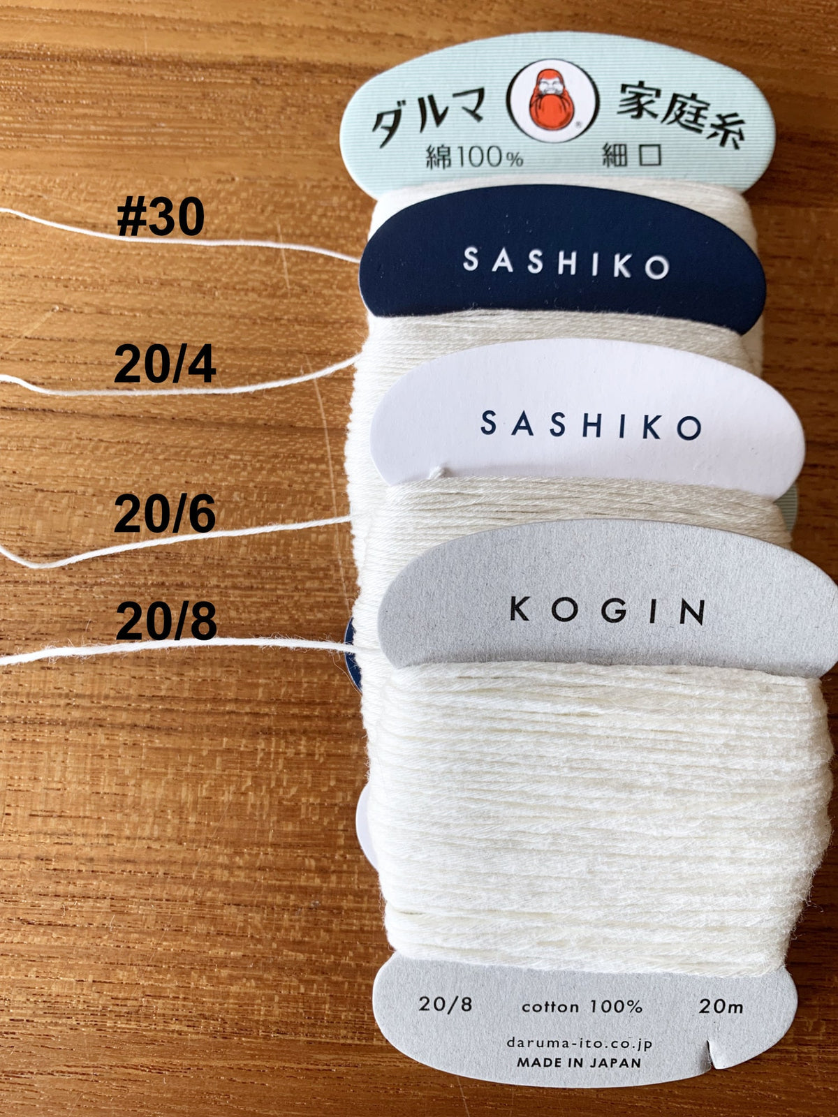 Daruma - Cotton Hand Sewing Thread Size #30 100m Card - Color #14 Coffee Brown