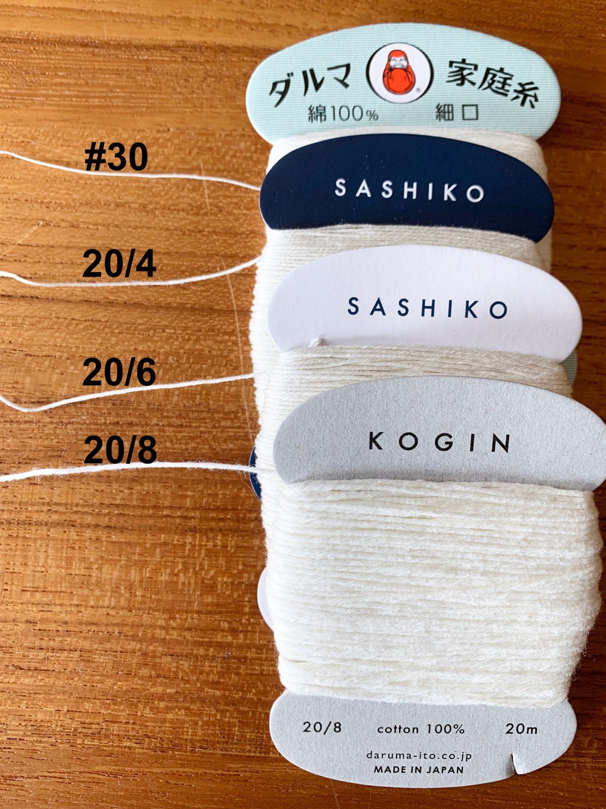 Daruma - Cotton Hand Sewing Thread Size #30 100m Card - Color #18 Camel Brown