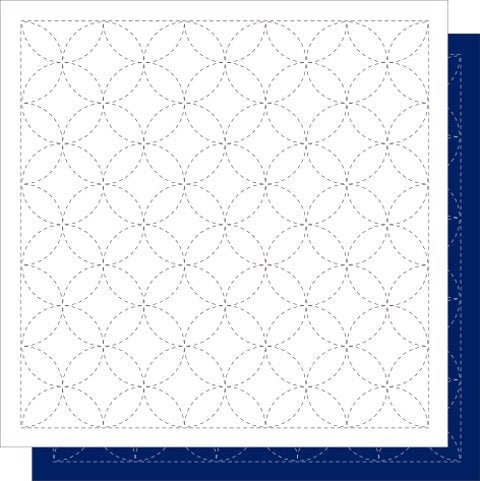 Daruma - Shippou Circles Cotton Sashiko Fukin Sampler Cloth - Blue or White