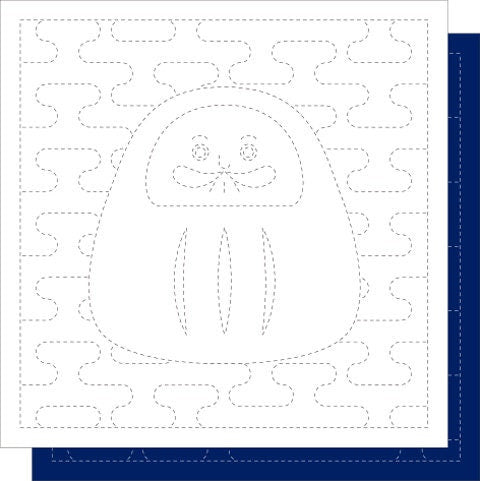 Daruma - Kasumi-Tsunagi Cotton Sashiko Fukin Sampler Cloth - Blue or White