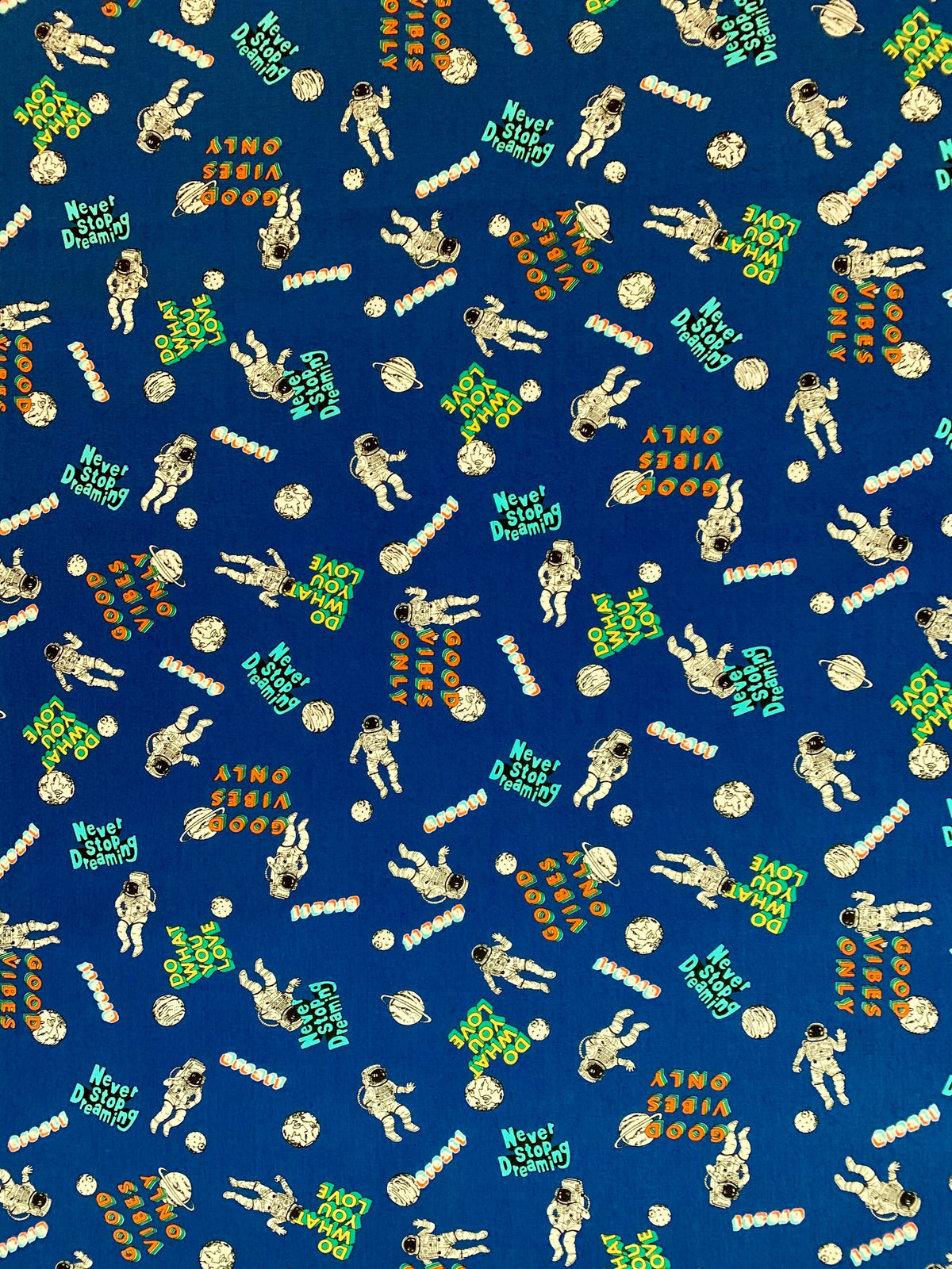 Sevenberry - SALE Good Vibes Only Cotton Fabric - Blue
