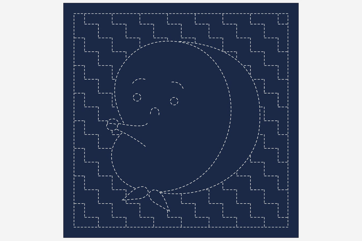 Daruma - Hyottoko Cotton Sashiko Fukin Sampler Cloth - Blue or White
