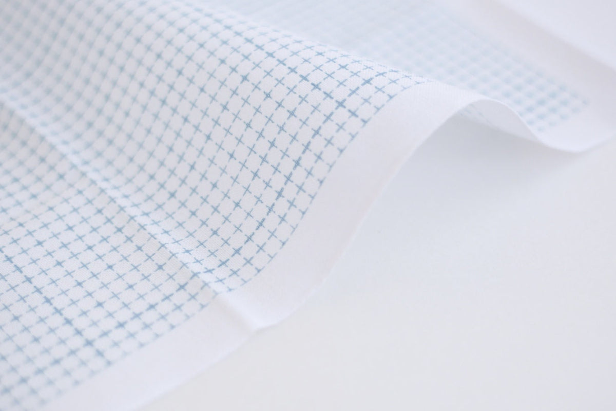 Daruma - Grid Pattern Cotton Sashiko Fukin Sampler Cloth - White