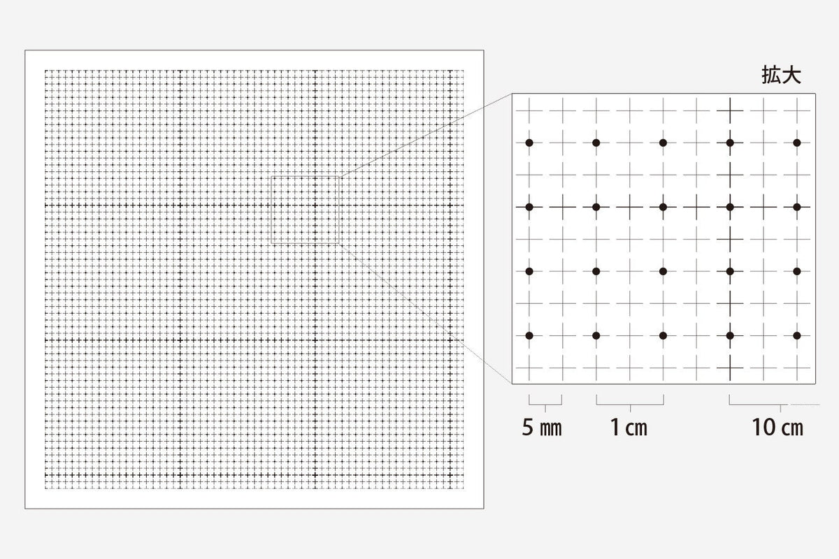 Daruma - Grid Pattern Cotton Sashiko Fukin Sampler Cloth - White