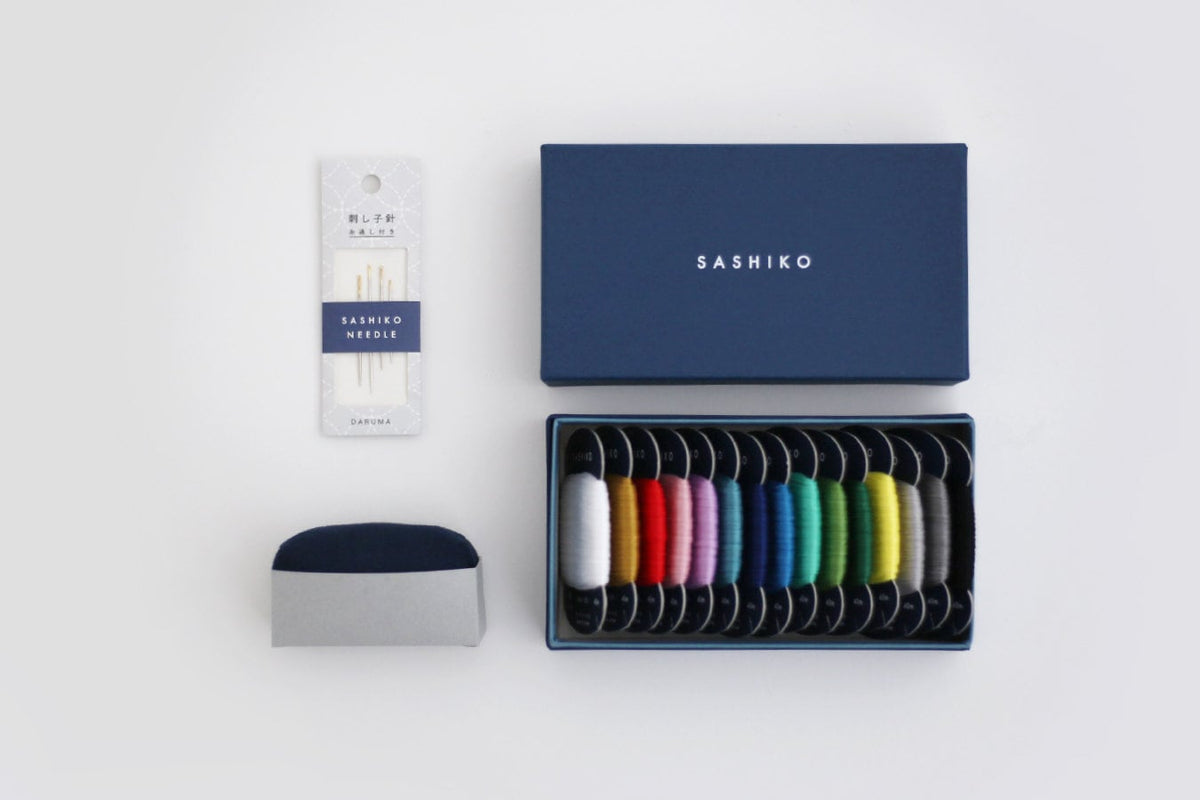Daruma - Cotton Sashiko Thread Small Boxed Set with Pin Cushion and Needles