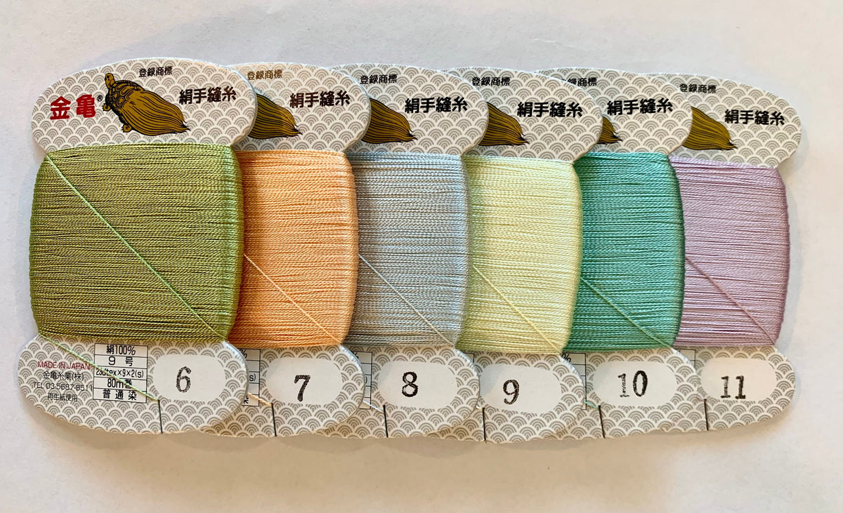 Kinkame - Silk Hand Sewing Thread 80m Card - Color #19 Tea Brown