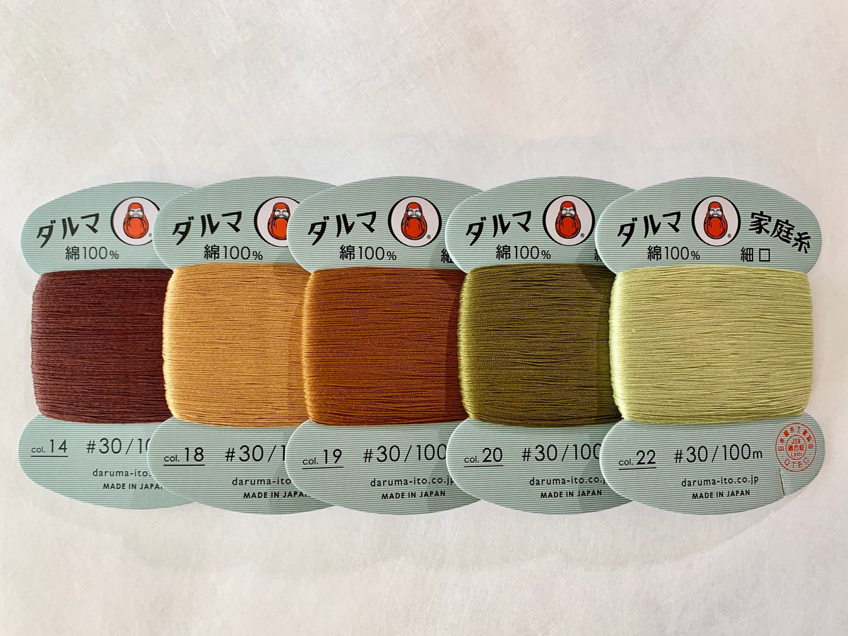 Daruma - Cotton Hand Sewing Thread Size #30 100m Card - Color #18 Camel Brown