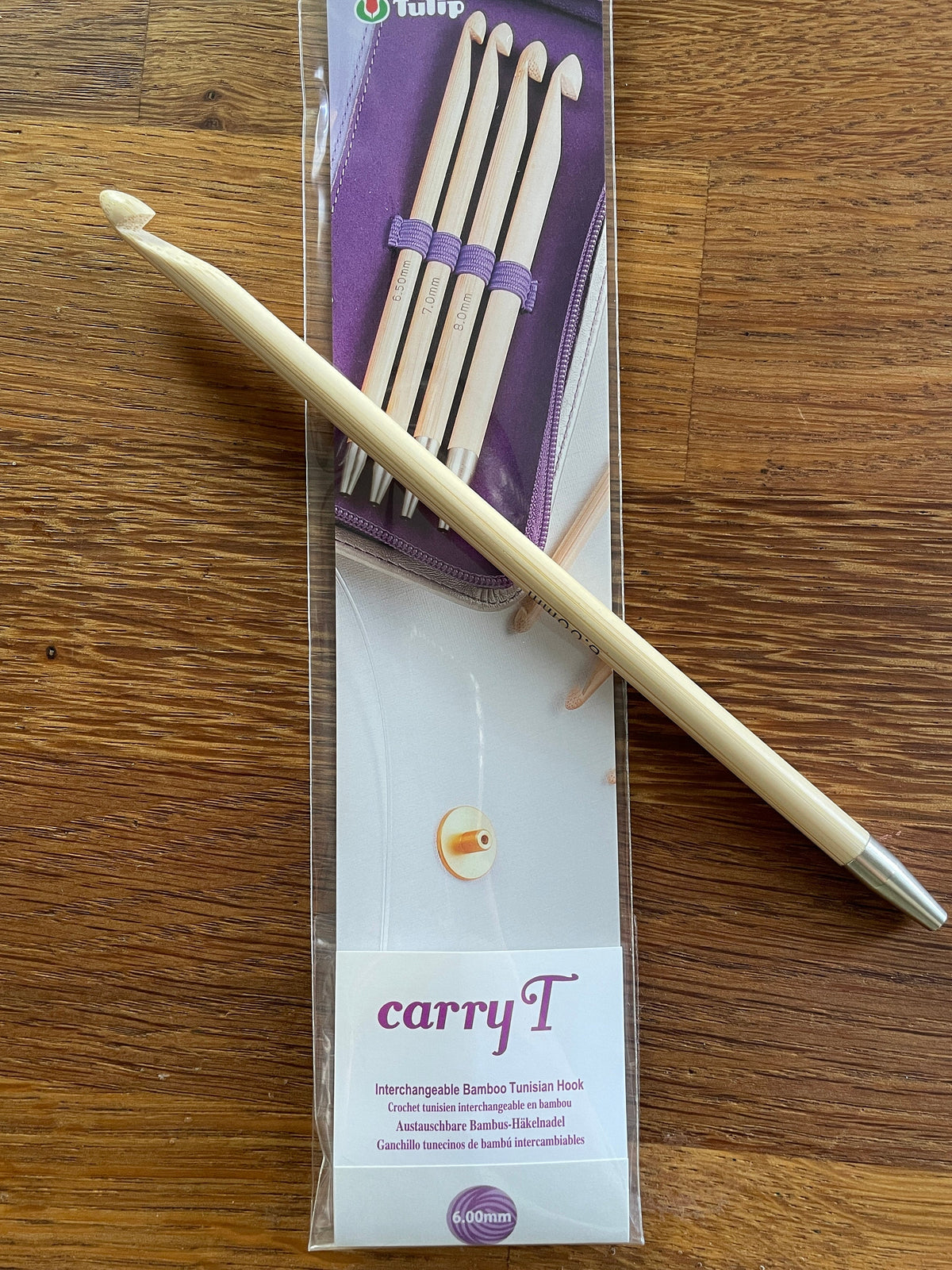 Tulip - CarryT Interchangeable Bamboo Tunisian Hook - Various Sizes