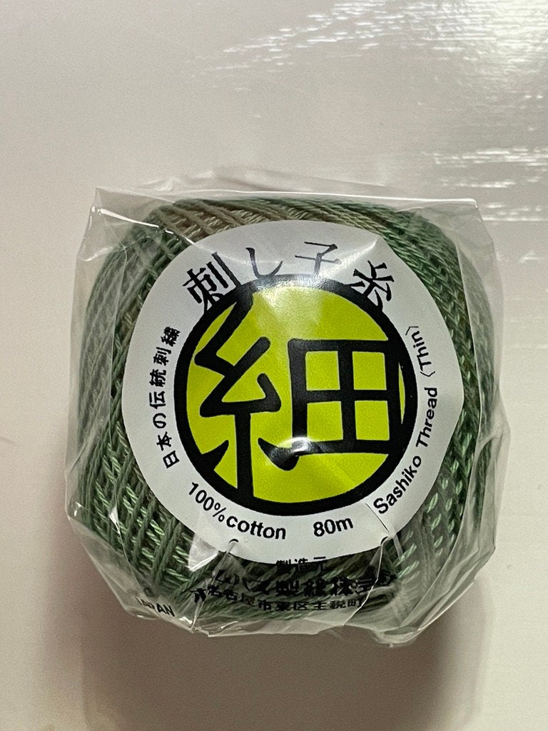 Olympus - Thin Cotton Sashiko Thread 80m Ball - Sage Green
