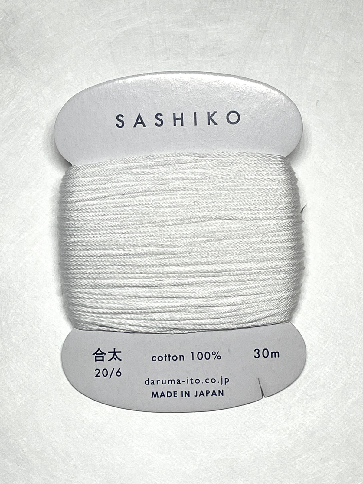Daruma - Cotton Sashiko Thread 30m Card 20/6 - #201 White