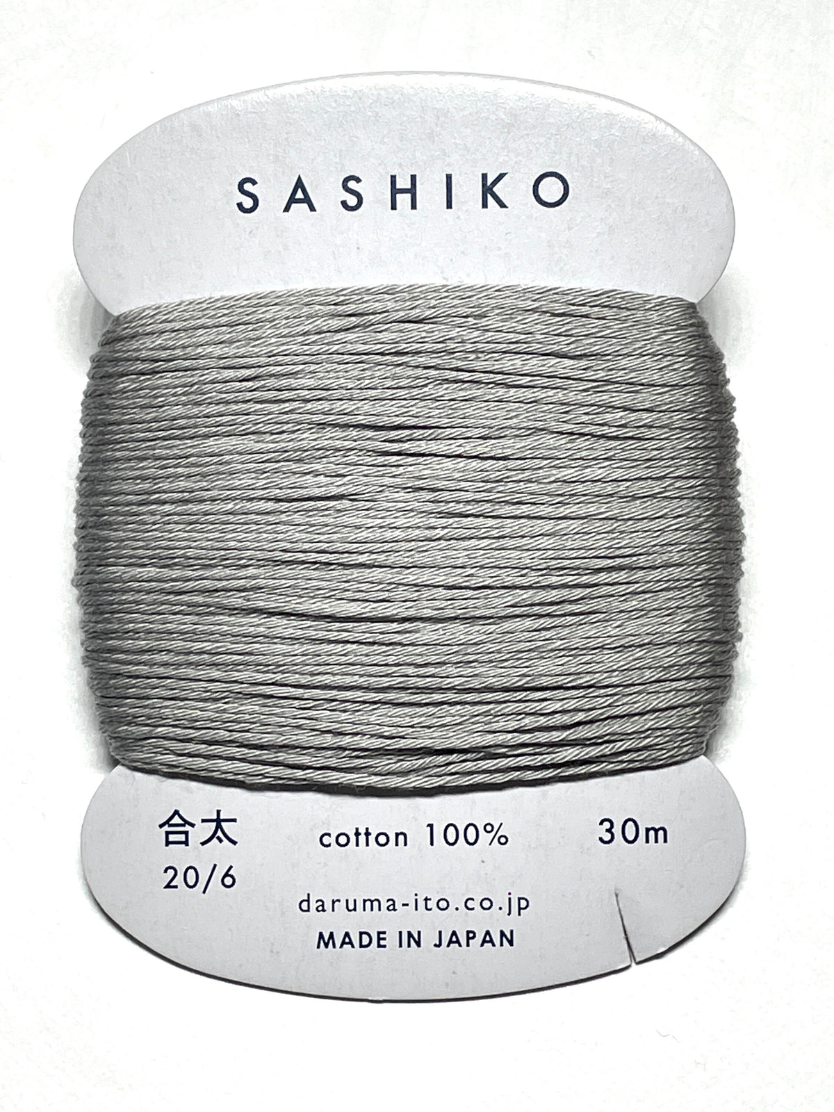 Daruma - Cotton Sashiko Thread 30m Card 20/6 - #217 Gray