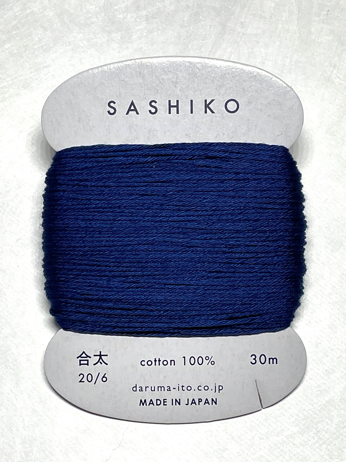 Daruma - Cotton Sashiko Thread 30m Card 20/6 - #215 Indigo Blue