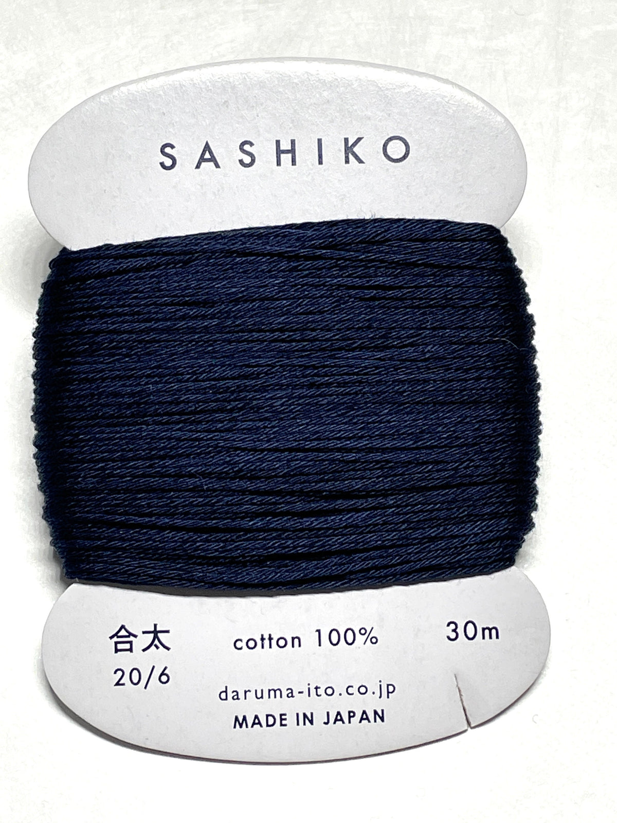Daruma - Cotton Sashiko Thread 30m Card 20/6 - #216 Deep Blue