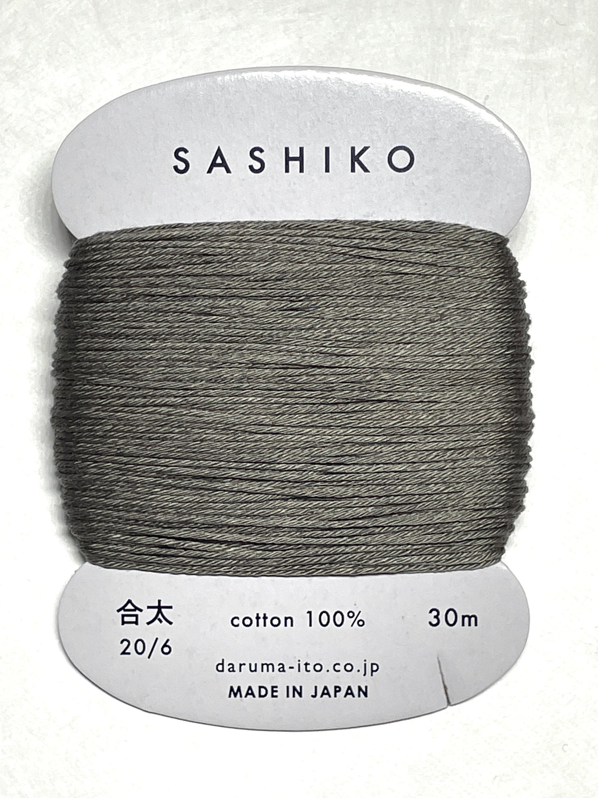 Daruma - Cotton Sashiko Thread 30m Card 20/6 - #229 Mouse Gray