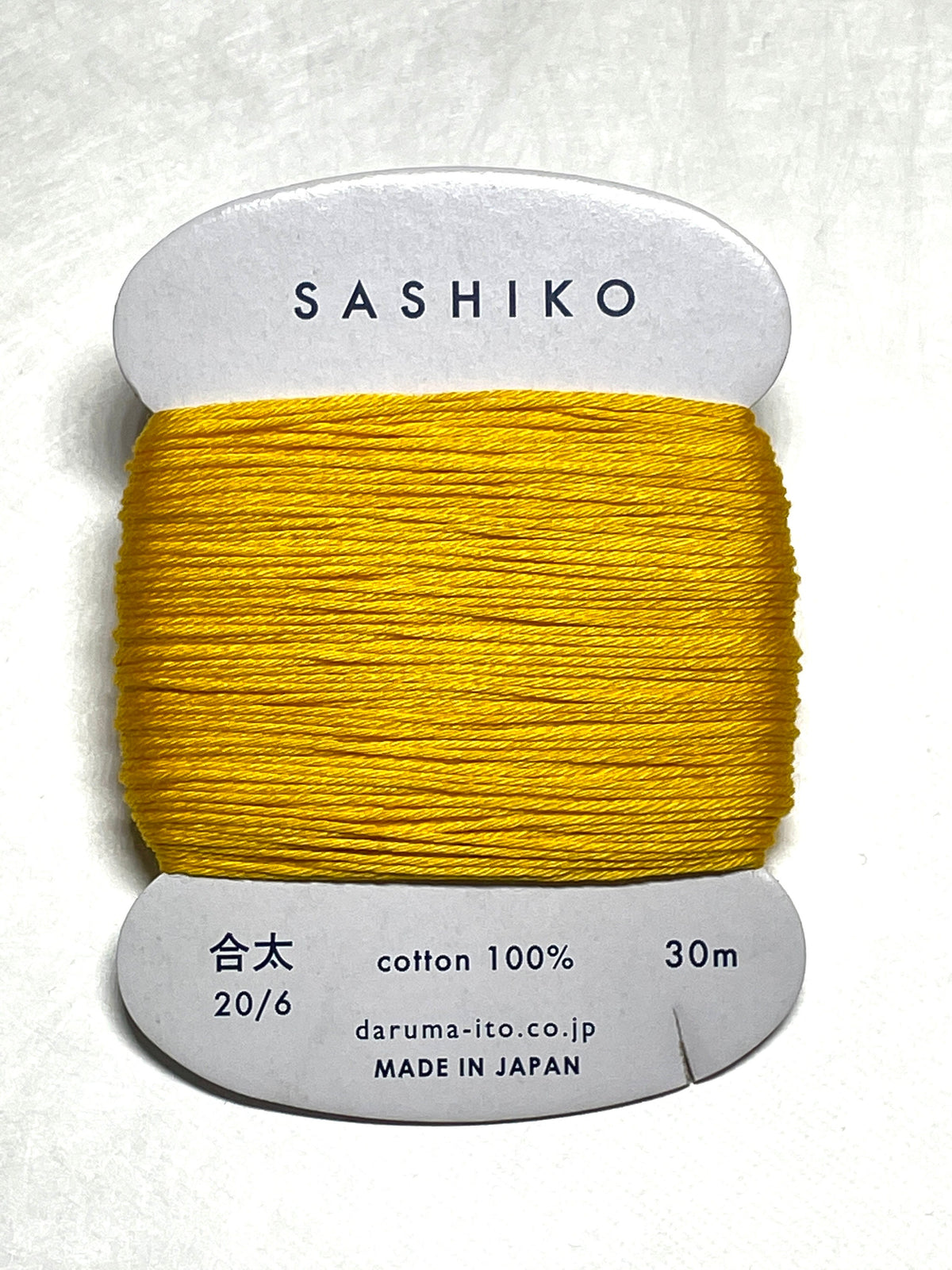 Daruma - Cotton Sashiko Thread 30m Card 20/6 - #204 Sunflower Yellow