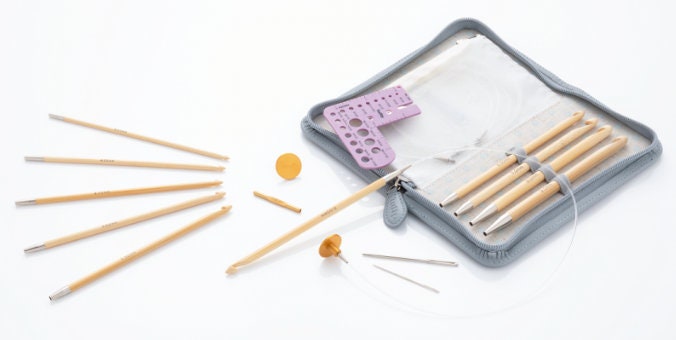 Tulip - CarryT Interchangeable Tunisian Hook Set with Gray Case - Bamboo